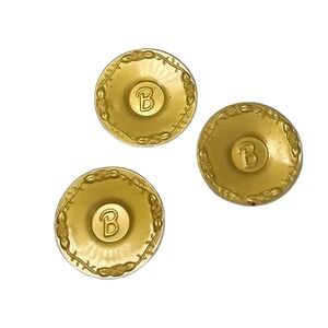 Vintage Barbie Doll Size Gold Color Dinner Plates B LOGO Doll Set Of 3